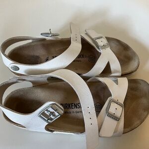 Birkenstock sandals white leather size 38